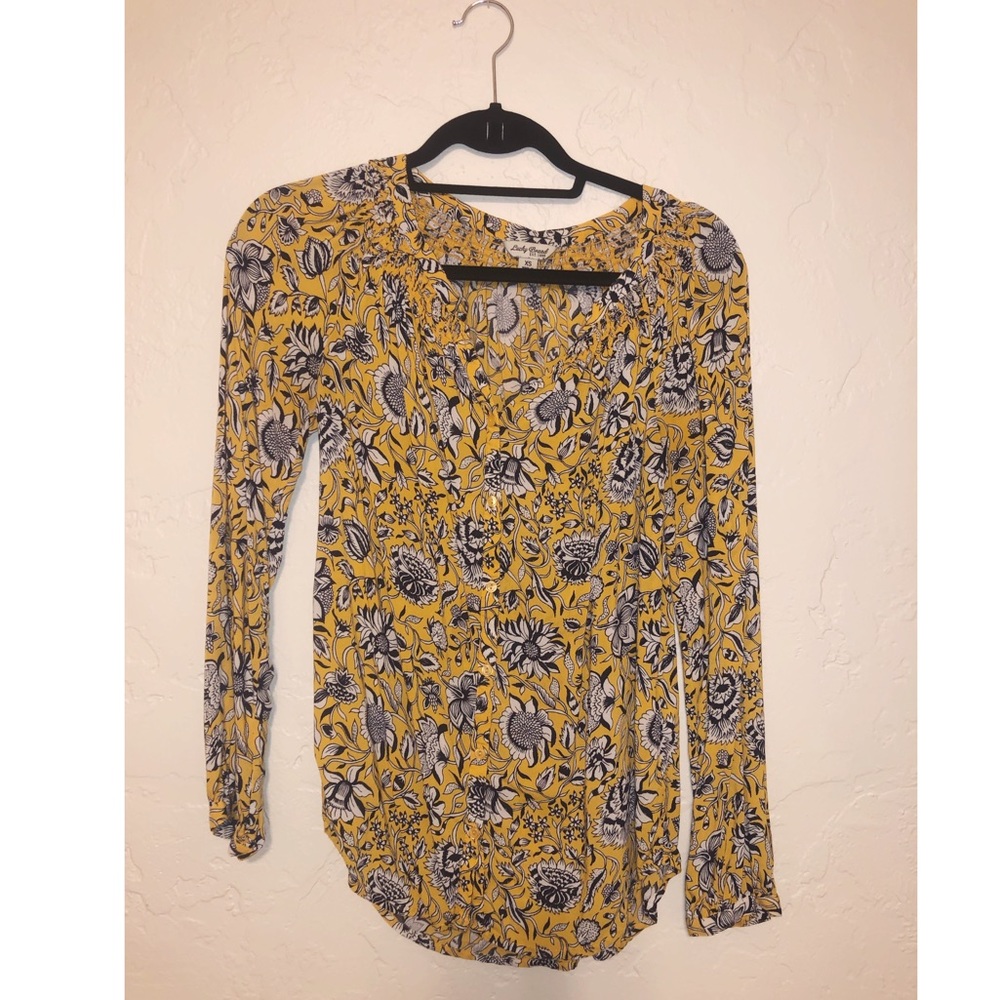 Lucky Brand Yellow Floral Blouse